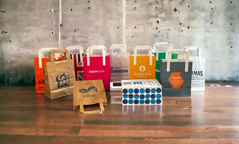External Flat Handle Paper Bags